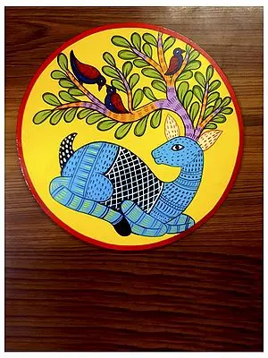Bond of Deer and Birds - Wood Painting | MDF Wood | By Jagriti Bhardwaj