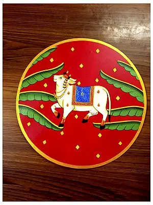 Kamdhenu a Divine Cow Painting | MDF Wood | By Jagriti Bhardwaj