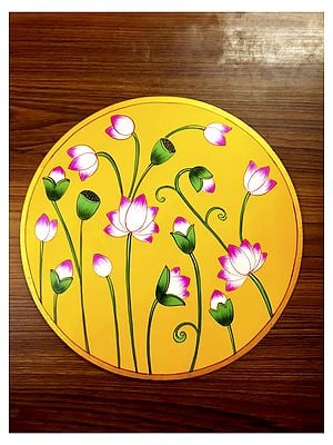 Pichwai Lotus Flower Painting | MDF Wood | By Jagriti Bhardwaj