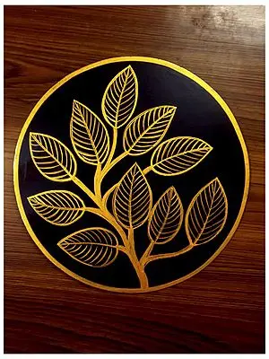 Painting of Piece of Branch with Leaves | Jagriti Bhardwaj Artwork on MDF Wood