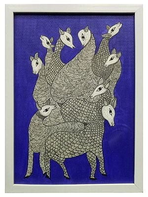 Group of Deer's | Watercolor on Canvas Sheet | By Krishna Joshi