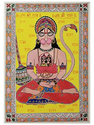 Ram Bhakta Hanuman | Madhubani Painting by Nishu Singh