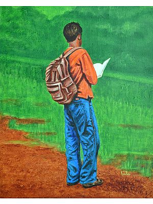 Studious - Let's Reading - Acrylic Painting | Acrylic On Canvas | By Usha Shantharam