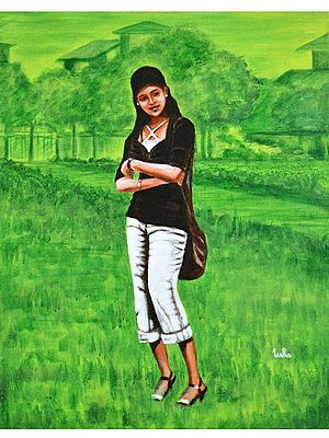 Stylish Miss - Acrylic Painting | Acrylic On Canvas | By Usha Shantharam