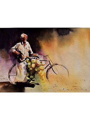 Men at Work - Earning Time | Watercolor Painting | By Praween Karmakar