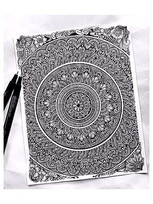 Black and White Mandala by Shivani Patra
