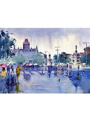 Beautiful Painting Of Wet Mumbai | Watercolor Painting | By Gulshan Achari