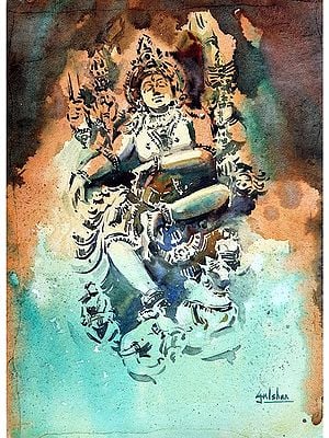 Gajasurasamhara Painting - Karnataka | Watercolor Painting | By Gulshan Achari