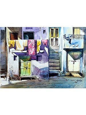 Jodhpur Street'S Painting - Rajasthan | Watercolor Painting | By Gulshan Achari