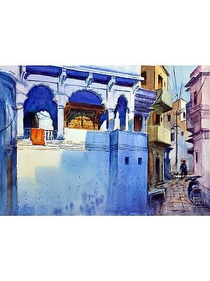 Jodhpur Blues Painting - Rajasthan | Watercolor Painting | By Gulshan Achari