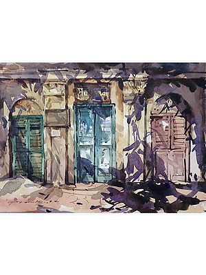 Vintage Doors | Painting by Mainak Bhowmick