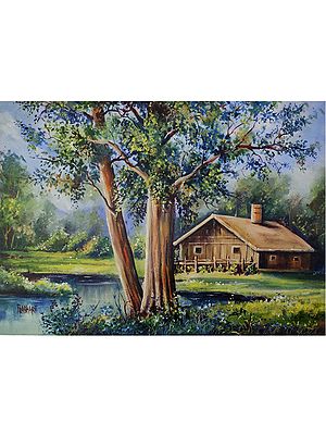 Landscape Of Beauty Of House | Acrylic On Canvas | By Prabhas Parappur