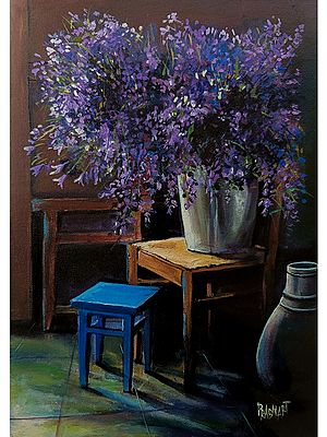 Vase On The Table - Still Life | Acrylic On Canvas | By Prabhas Parappur