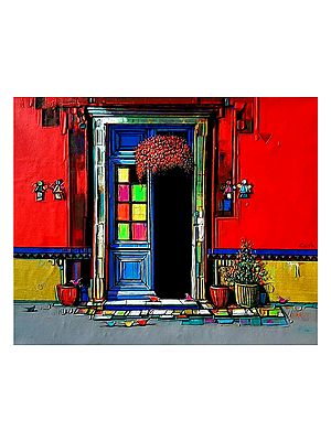 Entrance Door | Painting by Girish Adannavar