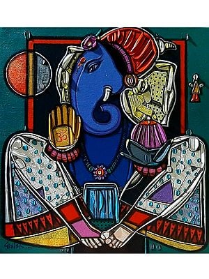 Modern Art Lord Ganesha | Painting by Girish Adannavar