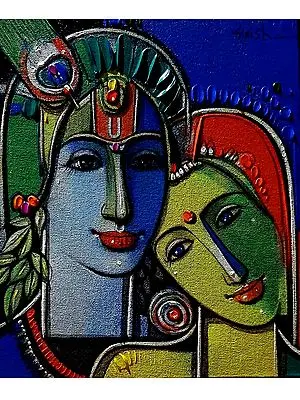 Radha Krishna | Painting by Girish Adannavar