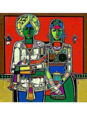 Indian Couple | Painting by Girish Adannavar