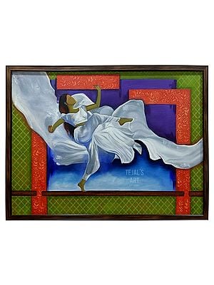 Nartan - Dance Lover | Oil on Canvas Painting with Frame | By Tejal Modi