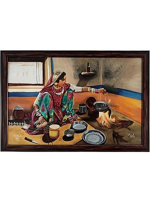 Garvi Gujarat - Cultural Lady | Oil On Canvas | By Tejal Modi | With Frame