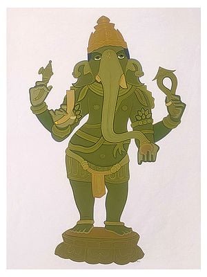 Ganesha - Siddhi Vinayak | Acrylic On Canvas | By Tailor Srinivas