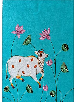 Cow Pichhwai Art | Painting by Hina Sudhir Mahuvagara