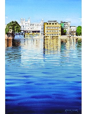 Udaipur Reflections | Watercolor On Paper | By Ramesh Jhawar