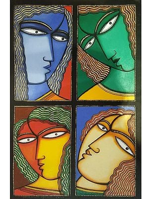 Different Faces Of Life | Acrylic On Canvas | By Arvind Mahajan