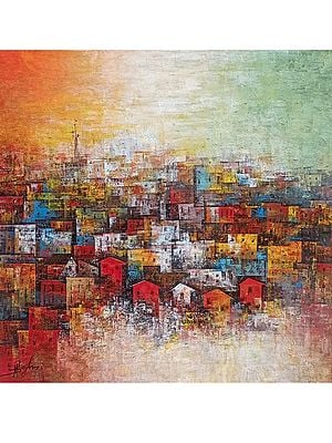 Home Town | Painting By Mohan Virendra Singh