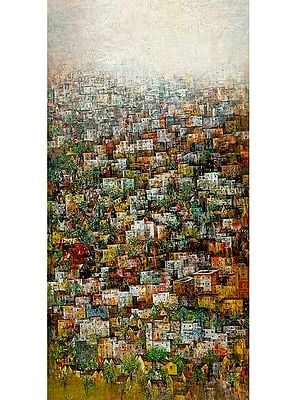 A Glimpse of my City | Painting By Mohan Virendra Singh