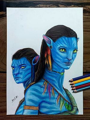 Painting Of Avatar Movie Character | Colorpencil | By Sunil Kumar
