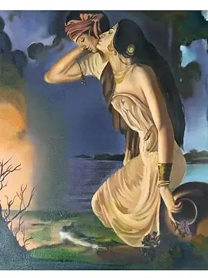 Sohni Mahiwal - In A Bond | Oil Painting On Canvas | By Kajal Saxena