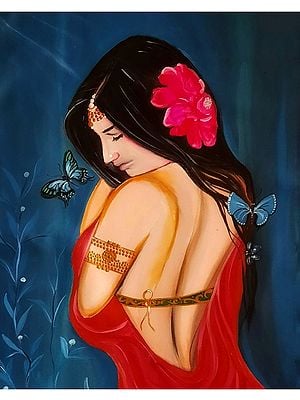 Kamayani - A Beautiful Lady | Acrylic On Rolled Canvas | By Kajal Saxena
