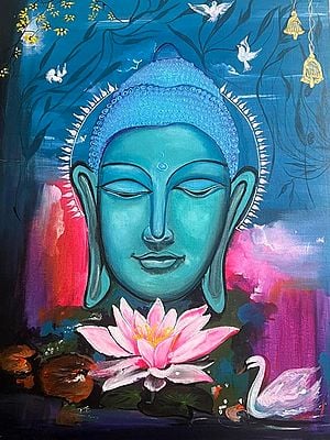 Lord Buddha In Meditation | Acrylic On Canvas Board | By Kajal Saxena