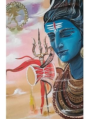 Shiva with Trident and Damru | Acrylic on Canvas Board | By Kajal Saxena
