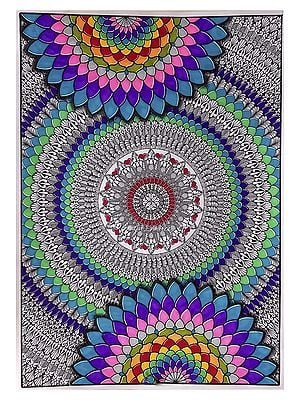 Attractive Floral Mandala Painting | Fineliner and Art Marker on Paper | By Manisha