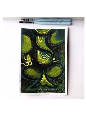 Abstract Painting of Ganesha | Gouache Color | By Manisha