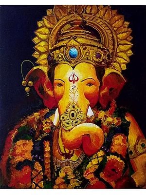 Lalbaug Cha Raja - Lord Ganesha | Acrylic On Canvas | By Antara Pain