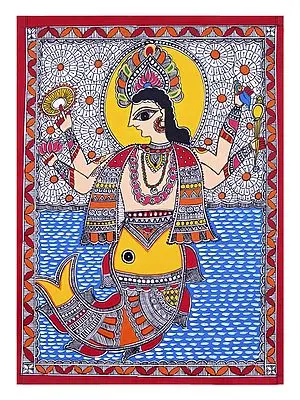 Matsya Avtar - Lord Vishnu | Acrylic on Canvas | By Muskan