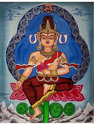 Painting of Avalokiteshvara Buddha | Poster Color | By Soumick Das