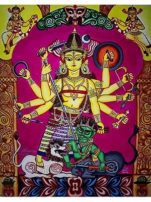 Goddess Durga Artwork | Poster Color Painting by Soumick Das