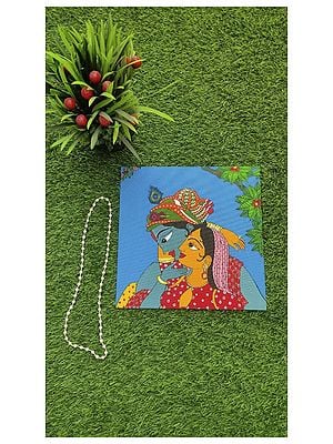 Radha and Krishna - Eternal Love | Acrylic on Canvas Board with 3D Outliner | By Mahanvi Jhunjhunwala