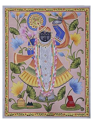 olorful Shrinathji Painting by Jagriti Bhardwaj | Natural Color on Cloth
