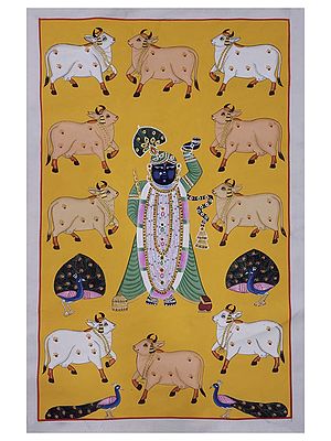 Pichwai Painting of Shrinathji | Natural Color on Cloth | By Jagriti Bhardwaj