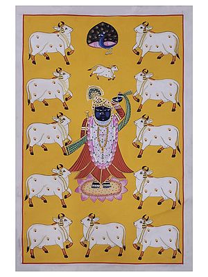 Traditional Painting of Shrinathji | Natural Color on Cloth | By Jagriti Bhardwaj