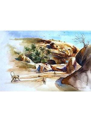The Rocking Caves | Watercolor | By Deepika Ramshetty