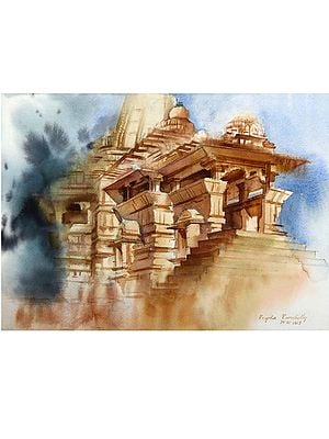 Lakshmana Temple | Watercolor | By Deepika Ramshetty