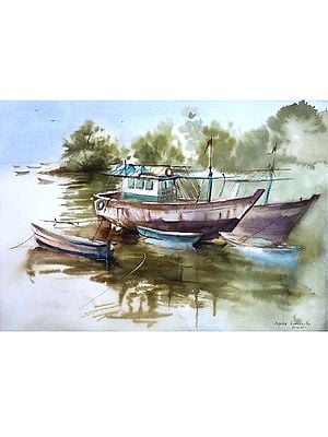Boats Day Off | Watercolor | By Deepika Ramshetty