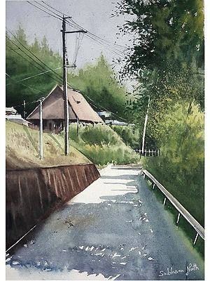 Pathway of Village | Painting By Shubham Nath