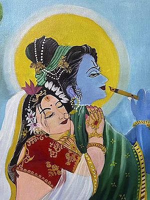 Divine Pair of Radha Krishna | Painting by Ravi Upadhyay