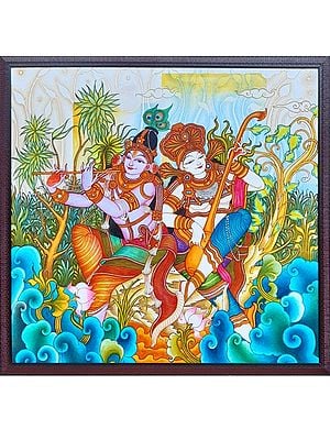 Radhamadhavam | Kerala Mural Painting Vishnu Shreedhar